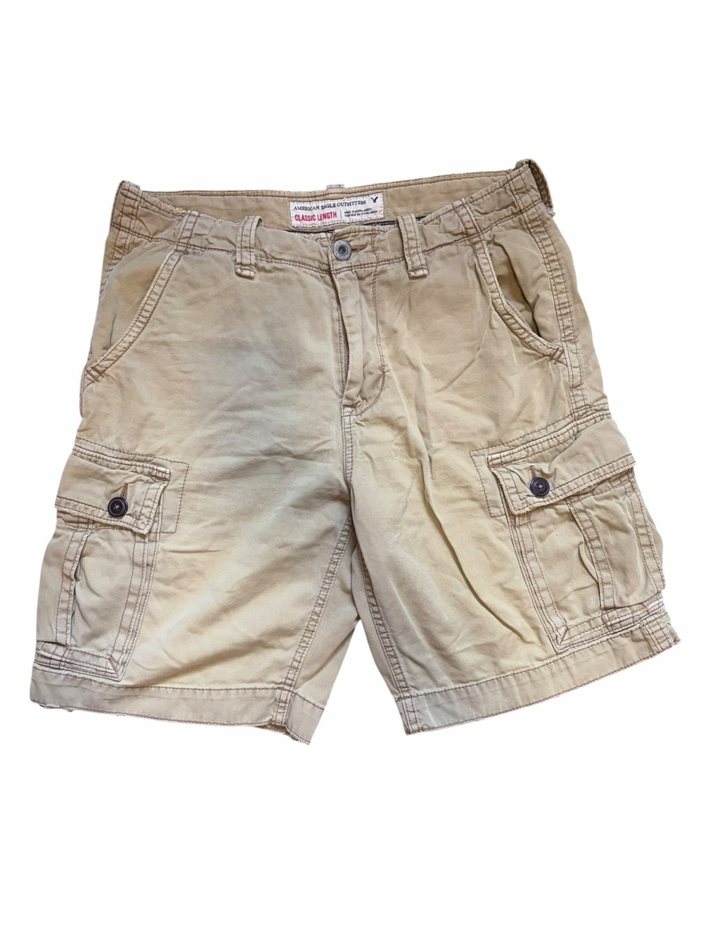 American Eagle Outfitters Beige Cargo Shorts - Casual Utility